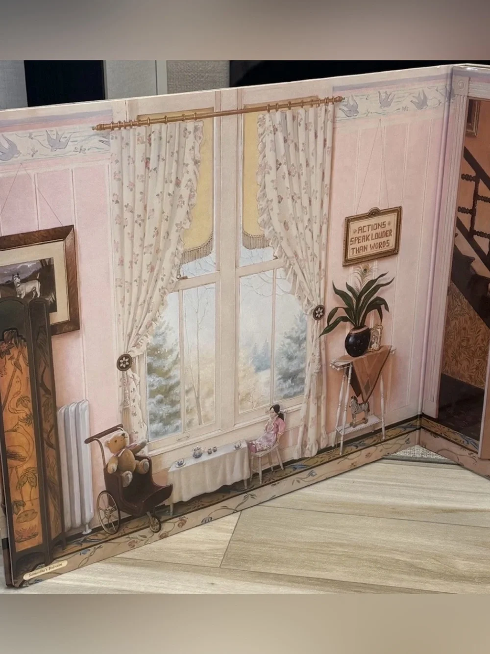VTG American Girl Scenes Settings Samantha Parkington 1904 Backdrop Book 30x24